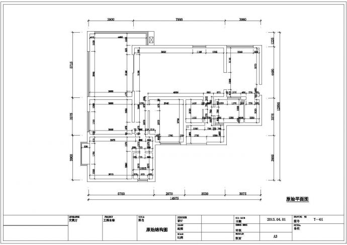 简约欧式风格三居室样板间施工图（含效果图）_图1