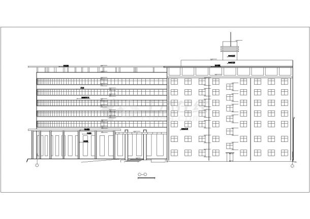 某地八层框架结构宾馆酒店建筑设计方图纸-图二