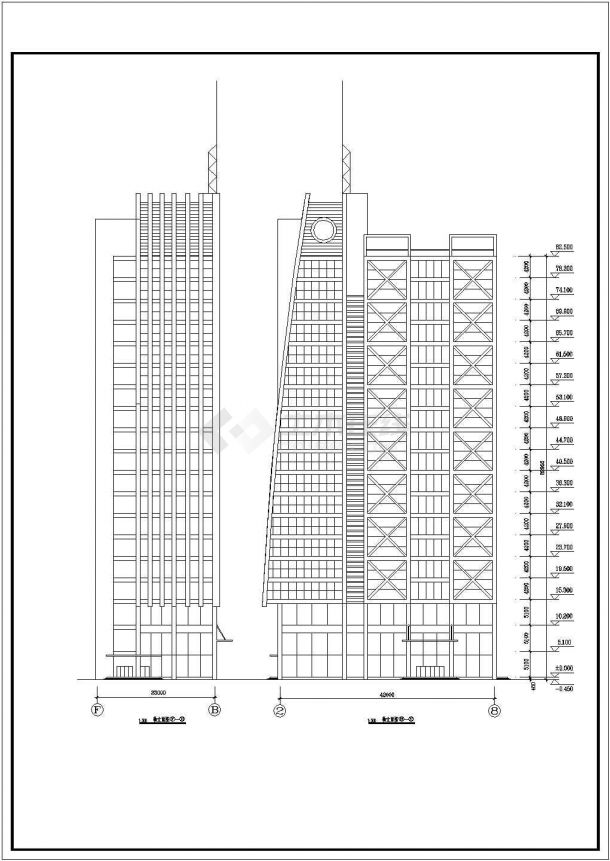 某地11层框剪结构办公楼建筑设计方案图-图一