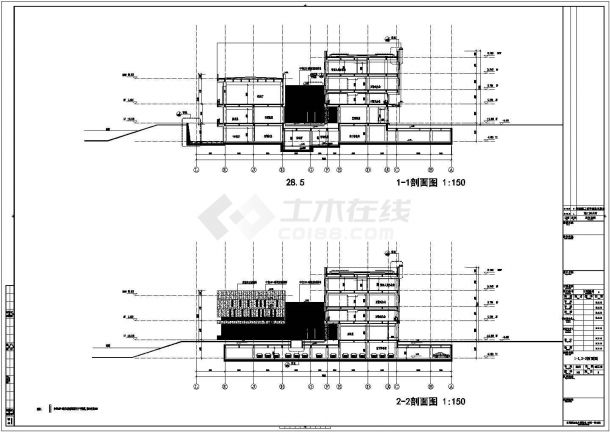 【上海】五层框架结构办公楼结构施工图（含建筑图）-图一