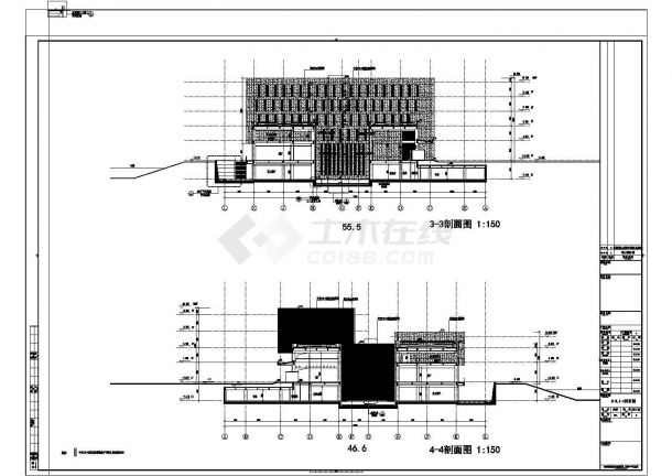 【上海】五层框架结构办公楼结构施工图（含建筑图）-图二