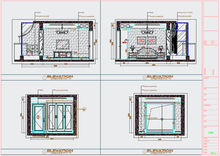 【浙江】某4层简约欧式风格别墅装修设计施工图（含效果图）