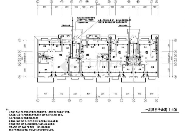 某地区多层住宅电气施工设计CAD参考图-图二