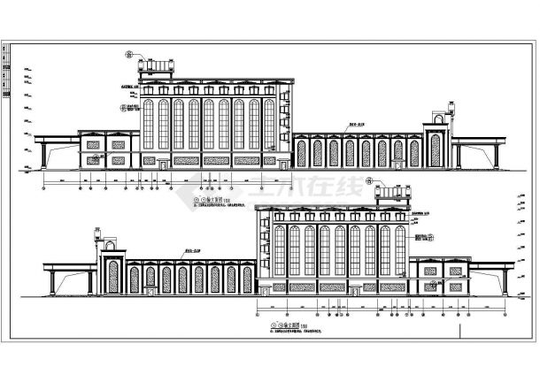 某地六层框架结构宾馆建筑设计施工图纸-图二
