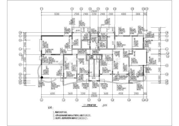 某地区22层剪力墙结构住宅结构施工图-图二