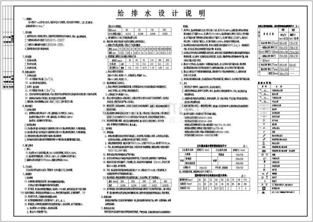 某1014㎡三层住宅给排水施工图（含设计说明）-图二