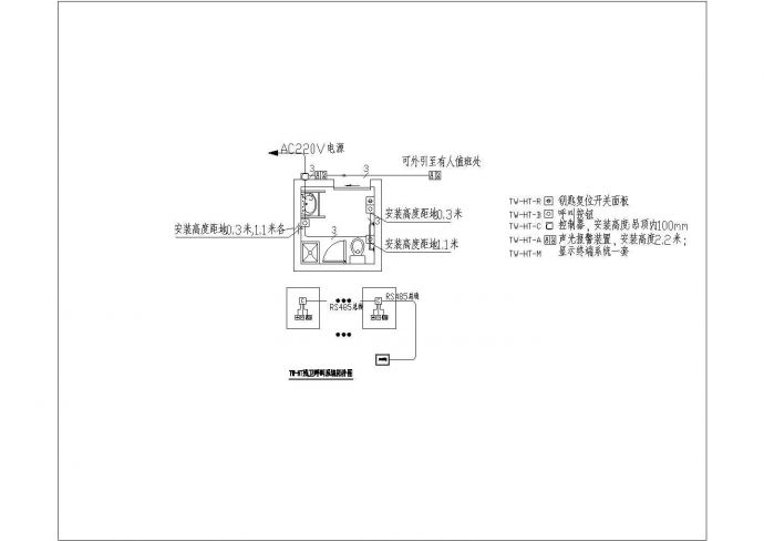 弱电工程残卫系统设计CAD参考图_图1