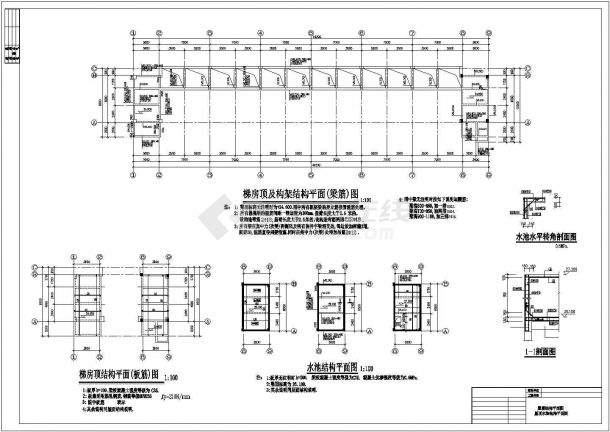 双层宿舍楼框架结构规划CAD布置图-图一