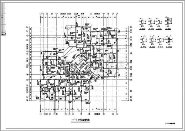 重庆某32层经济适用房结构图-图二