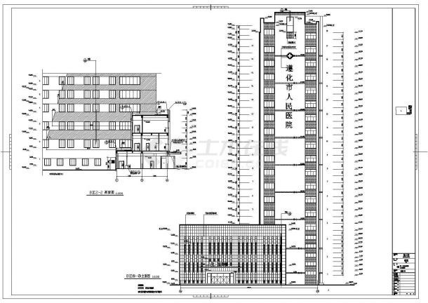 某地大型框架结构综合医院建筑设计施工图-图一