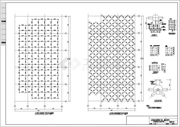 网架结构舞台屋顶结构设计施工图-图二