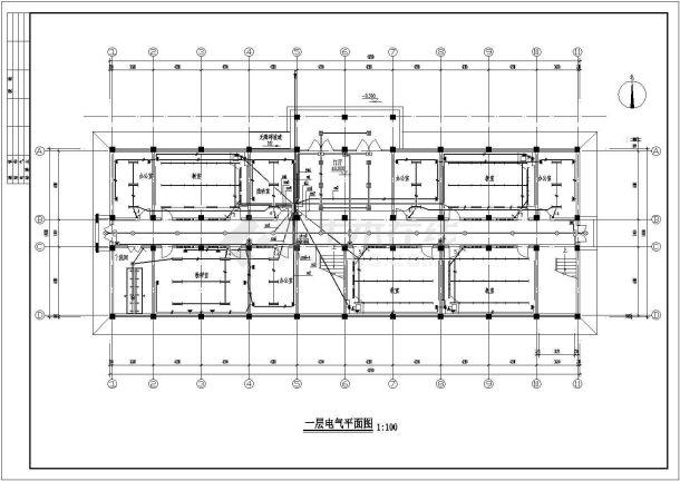 某地中学四层教学楼电气施工全套图纸-图一