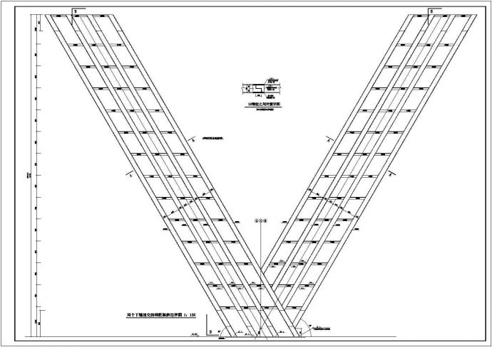 某县某产业工厂大门结构设计施工CAD平面剖面立面图_图1