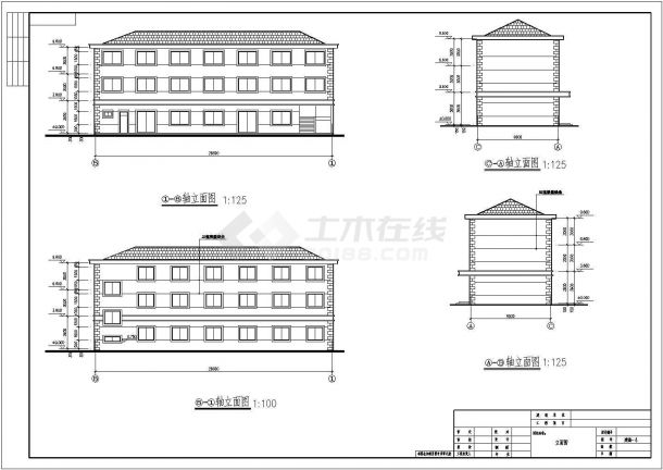 某公司三层框架结构宿舍楼建筑设计施工图-图一