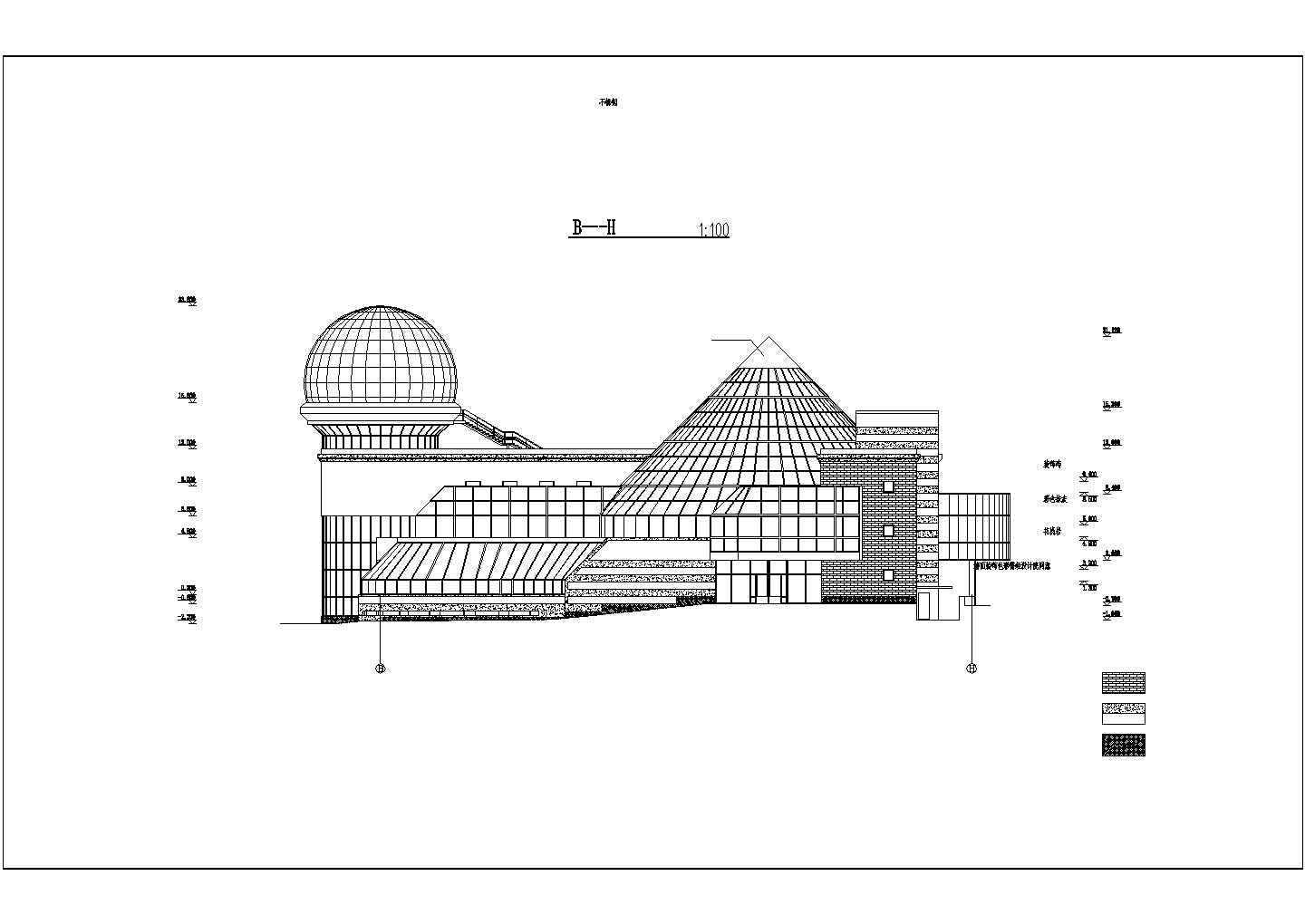 某地三层框架结构娱乐中心建筑设计施工图纸