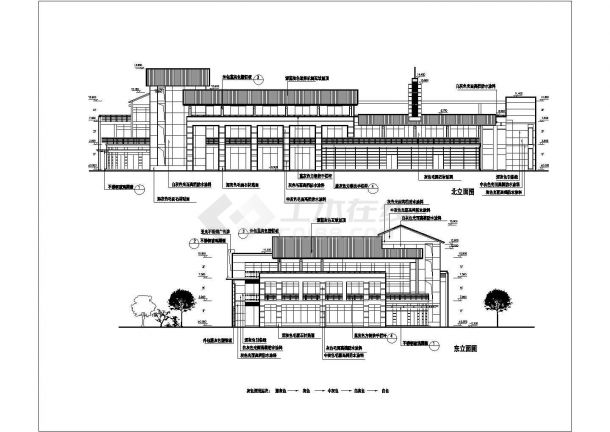 某三层砌体结构商业街建筑方案设计图（坡屋顶中式风格）VIP-图一