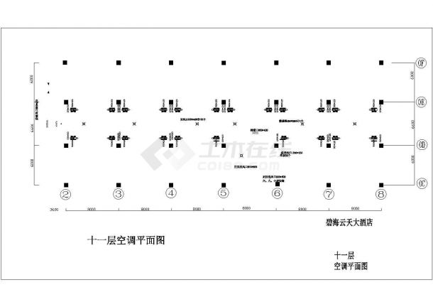 河南某酒店空调系统平面图（共6张图纸）-图一