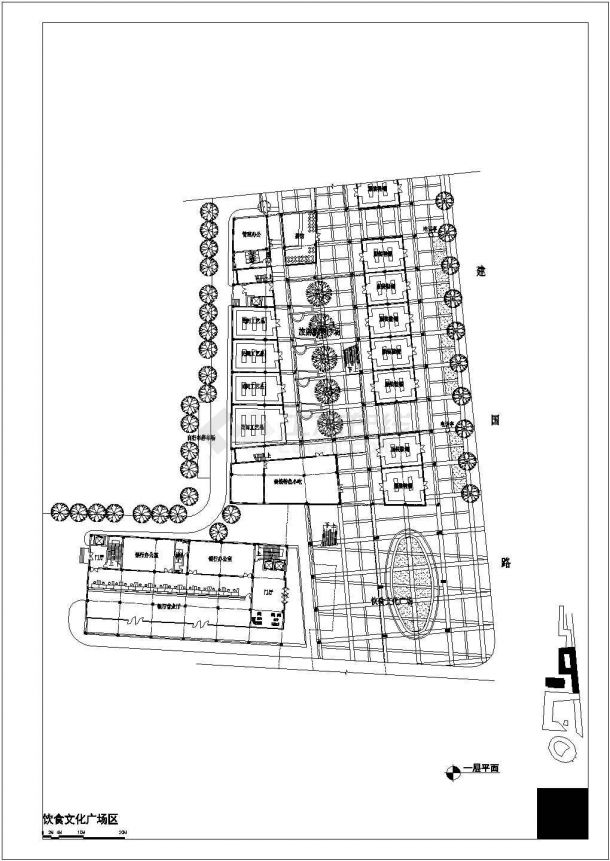浙江某六层步行商业街规划及建筑方案设计（高二十五米初设图）VIP-图一