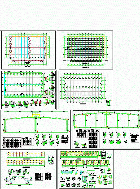 两跨24米厂房（带气楼，无吊车）结构图-图一