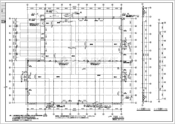 某地61米四跨单层轻型门式刚架厂房整套施工图-图一