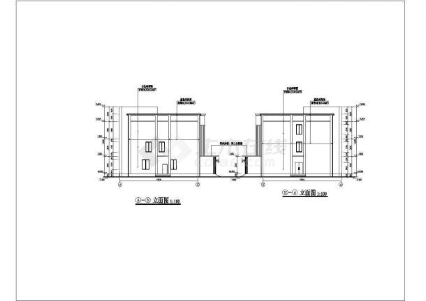 某市区三层混凝土框架结构门诊楼建筑施工图纸-图二
