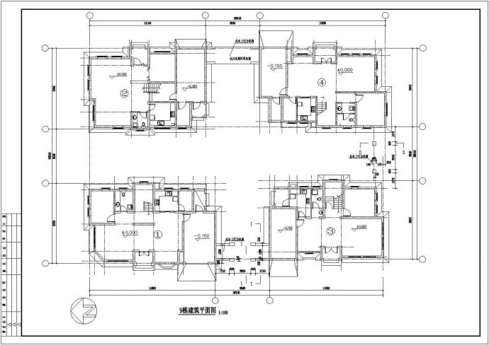 某小区三层样板楼住宅建筑设计施工图_图1