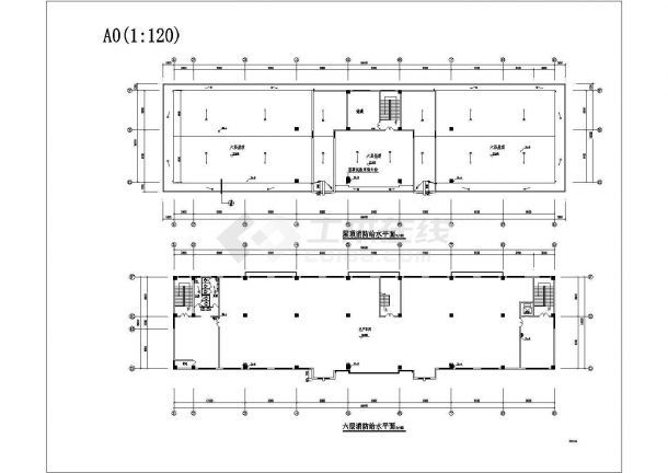 某工厂六层砖混结构车间给排水消防设计图-图二