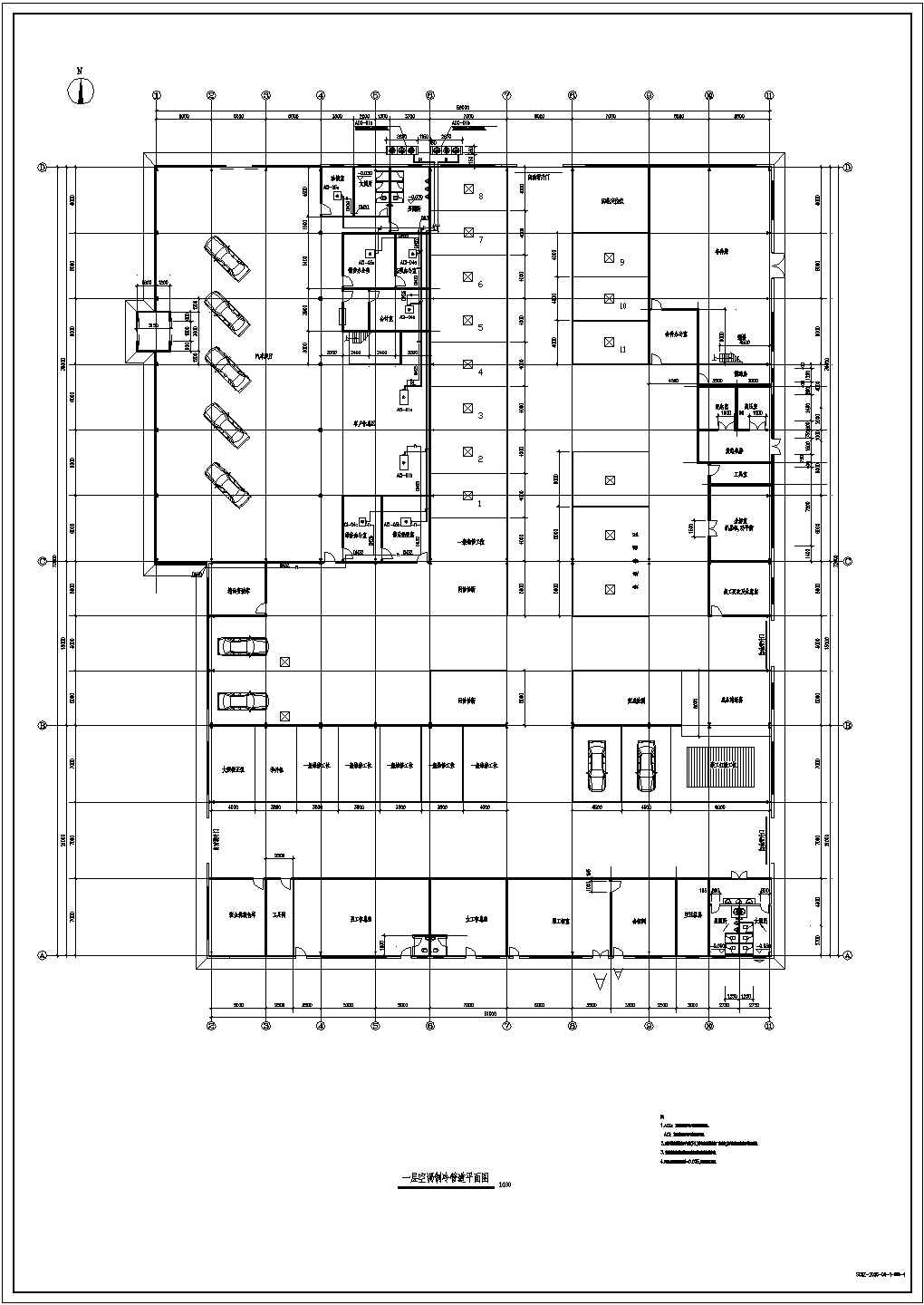 [四川]汽车展厅空调系统设计施工图（多联式VRV空调系统）