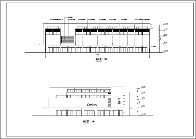 某地4层框架结构农贸市场建筑设计方案图_图1