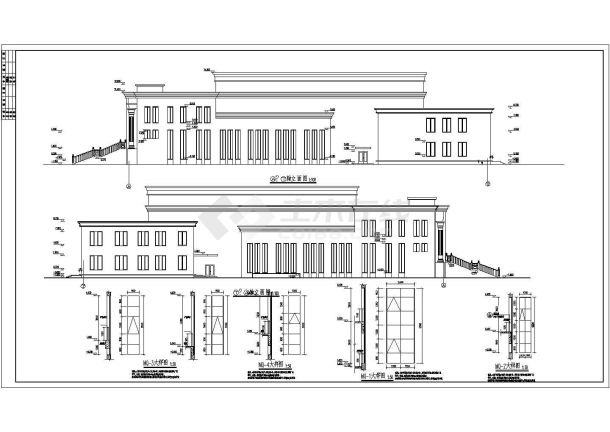某地两层框架结构会议中心建筑设计方案图-图二