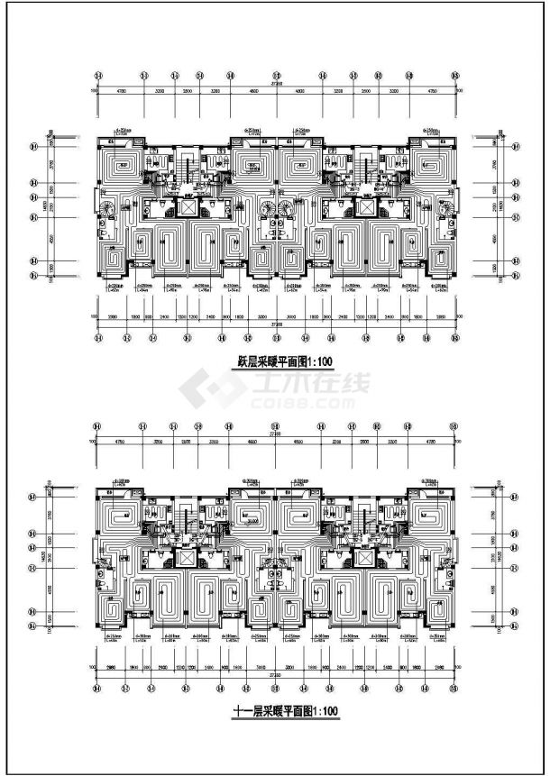 某小区十一层住宅楼采暖设计施工图-图二