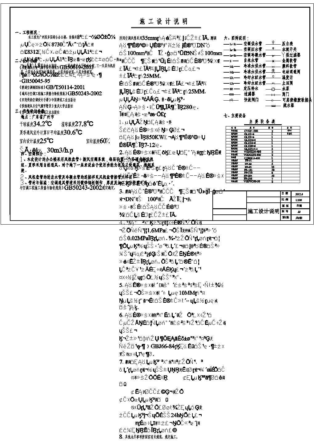 【广州】8312㎡八层综合办公楼空调设计施工图