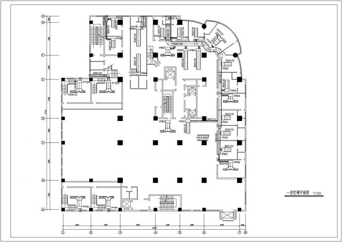 某双层酒廊中央空调设计平面布置参考图_图1