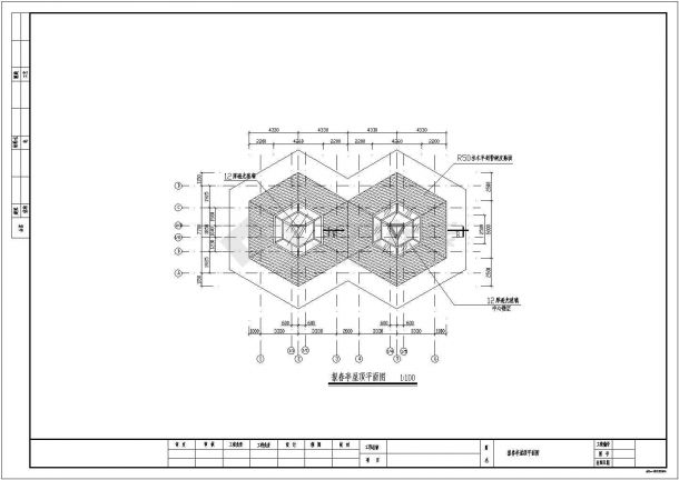 某钢筋混凝土玻璃顶双亭全套施工图-图二