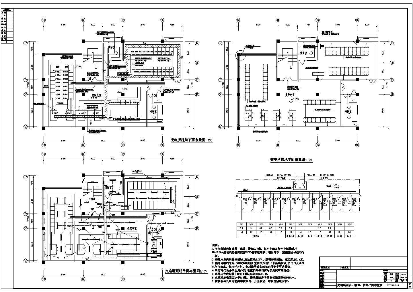 某2万平大学8层变电所电气设计图纸，共17张