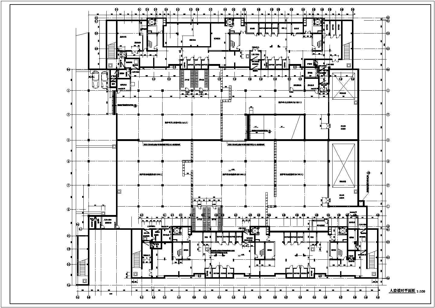 某商住楼单层地下室人防建筑设计施工图