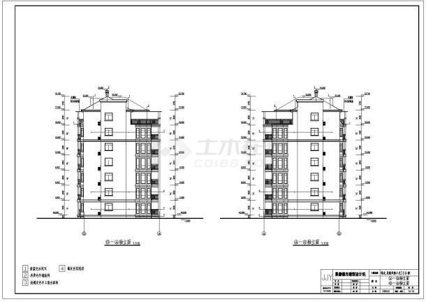 景德镇6层砌体结构底商住宅楼建筑施工图-图一