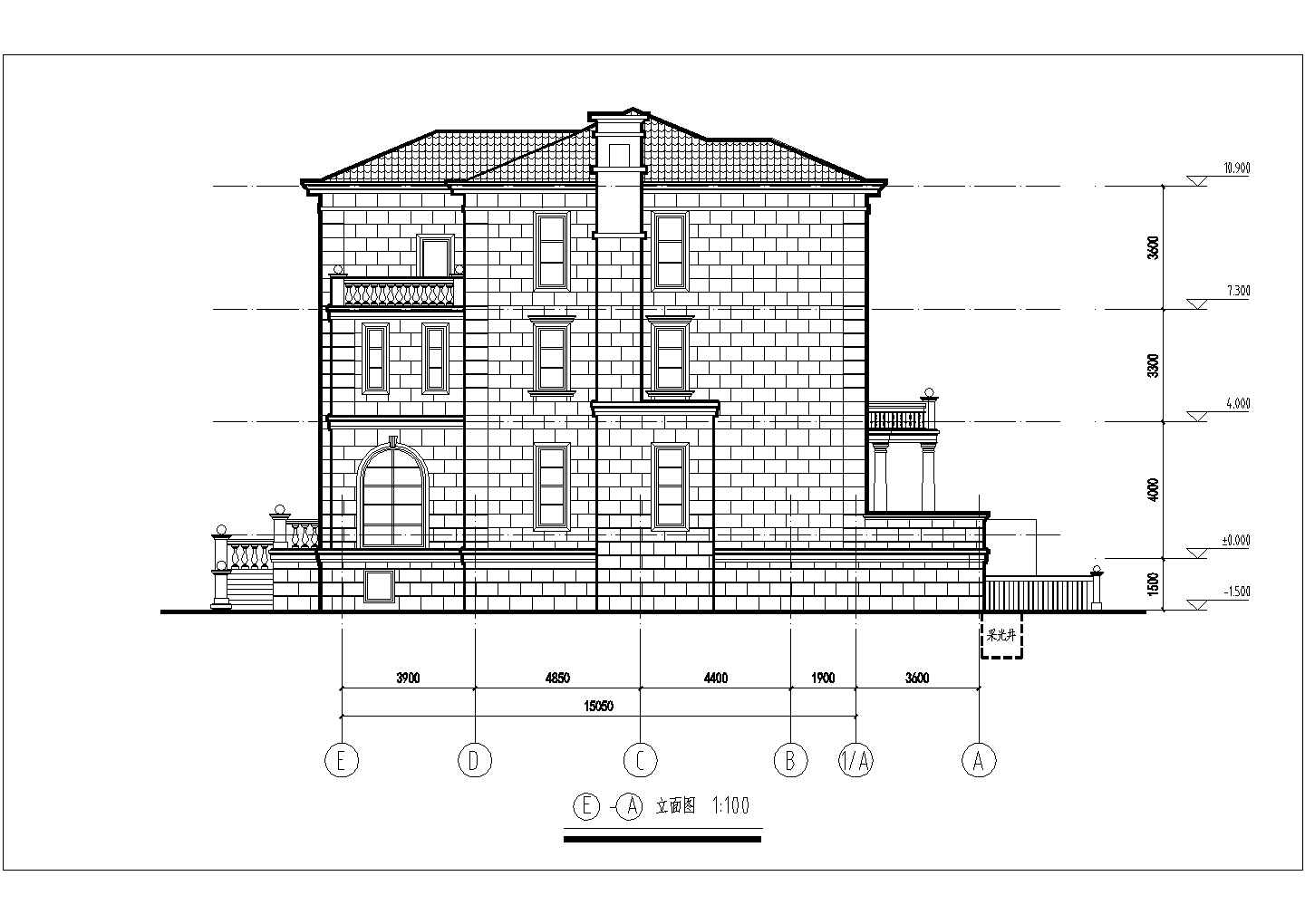 某3层框架剪力墙结构独栋别墅建筑、结构施工图