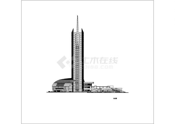 上海22层框剪结构长途客运总站建筑设计方案图-图一