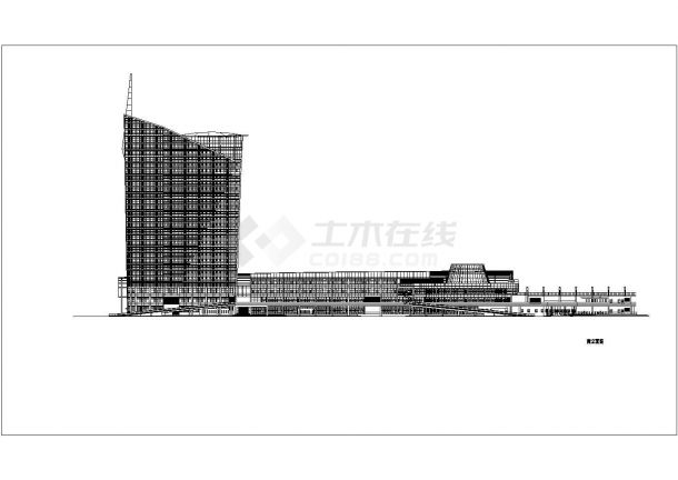 上海22层框剪结构长途客运总站建筑设计方案图-图二