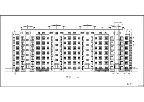 某坡地多层住宅楼建筑设计详细施工图-图一