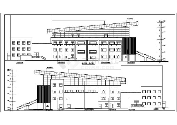 某地四层框剪结构文化艺术中心建筑设计方案图-图二
