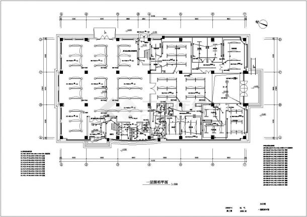 某局部三层办公楼电气设计cad图纸-图二