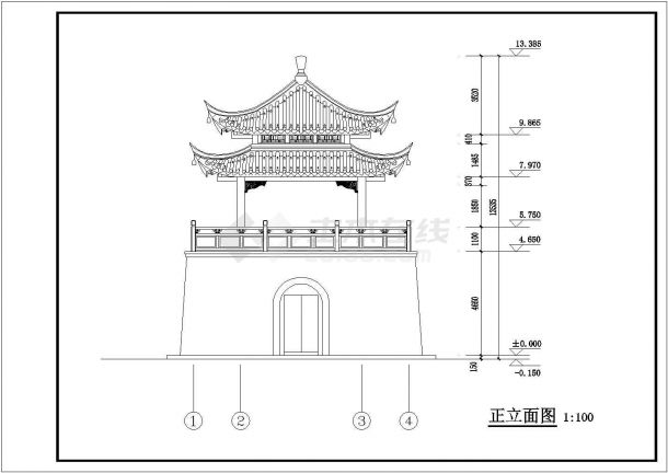 岳阳楼建筑代表结构图图片