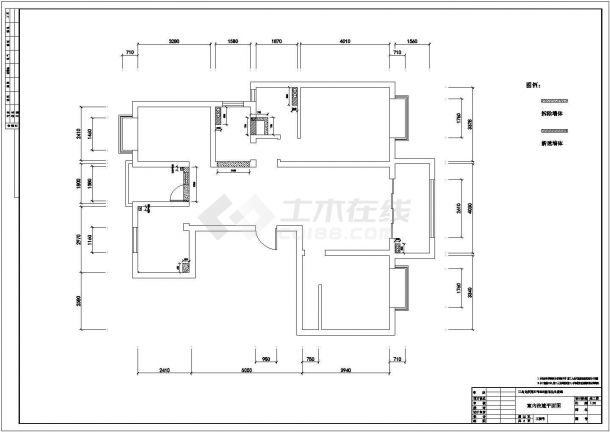 某地区三室两厅两卫室内装修设计施工图-图二