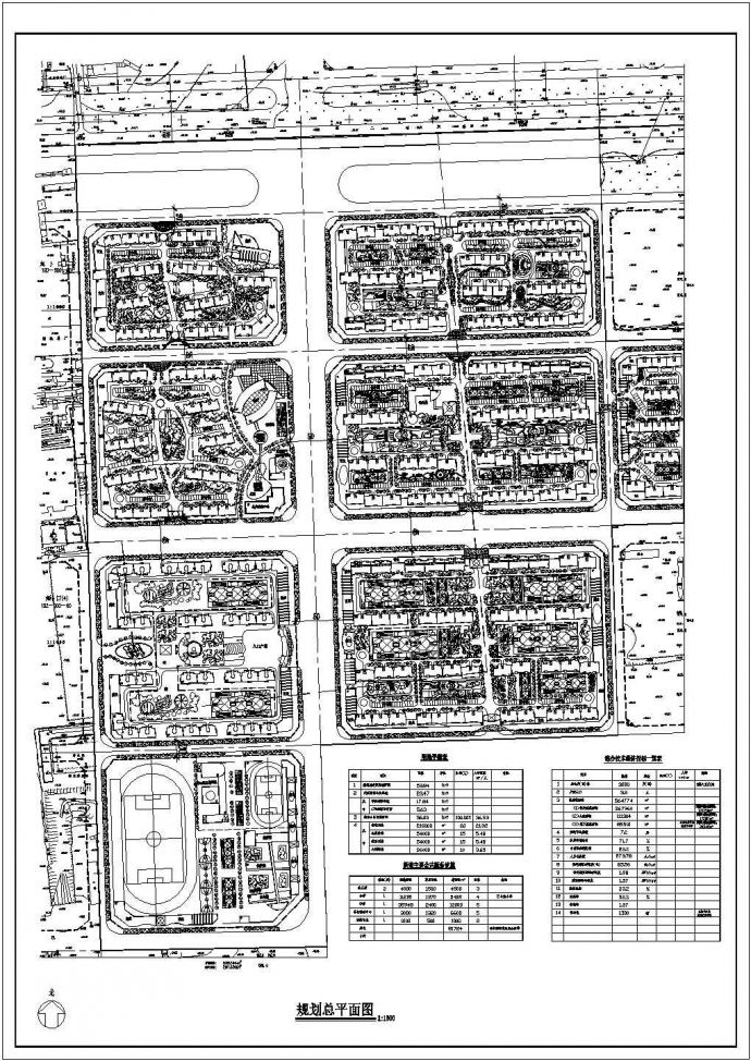 某市区高档住宅小区总平面图规划布置图_图1