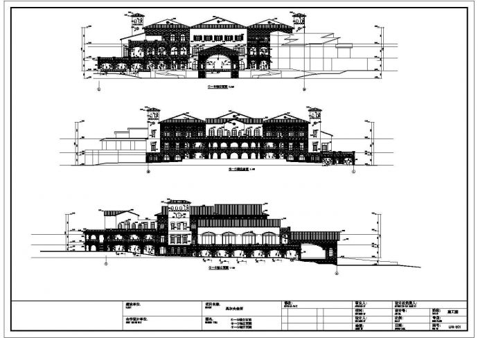 某地三层高尔夫球会所建筑设计方案图_图1