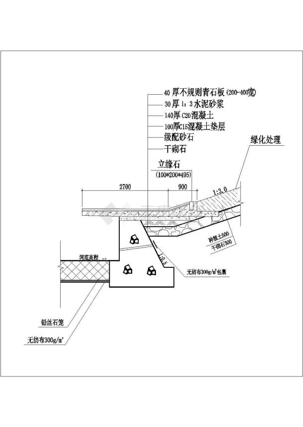 [大连]某水库坝前区景观绿化施工图-图一