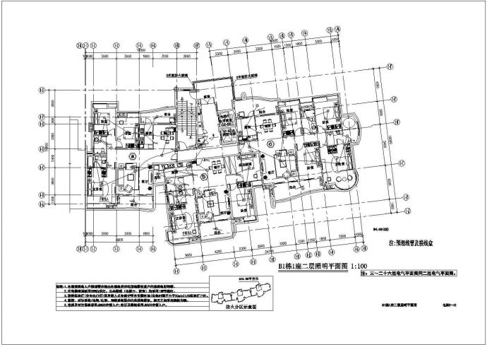 某小区二十六层住宅楼强电设计施工图_图1
