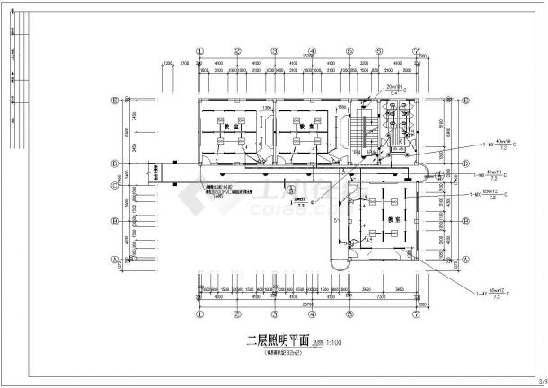 【宁波市】三层学校教学楼电气施工图纸，共10张图-图二